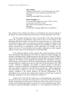 Gary Gutting Thinking the Impossible: French Philosophy Since