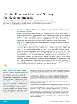 Bladder Function After Fetal Surgery for