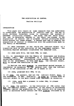 THE ACQUISITION OF CONTROL Pauline Phillips INTRODUCTION