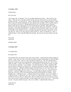 Keats` letters to Fanny Brawne