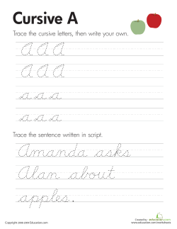 Cursive Writing Practice Sheets