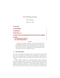The biocon package