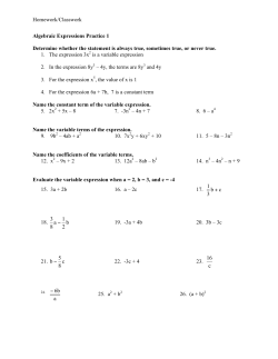 Homework, Classwork, and Assesments