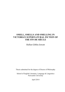 SMELL, SMELLS AND SMELLING IN VICTORIAN