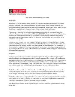 Eden Prairie Schools Stock EpiPen Protocol: Background