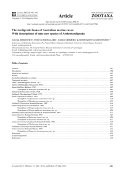 The tardigrade fauna of Australian marine caves: With descriptions
