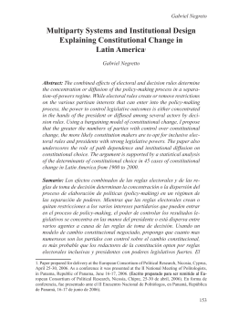 Multiparty Systems and Institutional Design