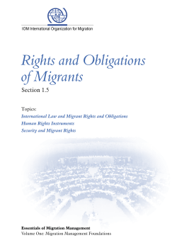Rights and Obligations of Migrants
