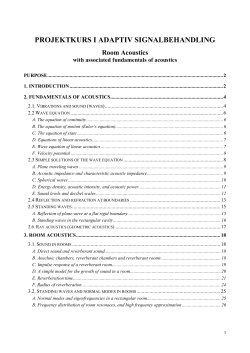 PROJEKTKURS I ADAPTIV SIGNALBEHANDLING: Room Acoustics
