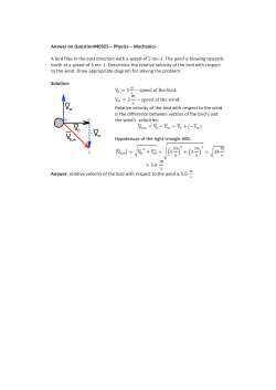 Answer on Question#40323 &ndash; Physics &ndash; Mechanics A bird flies in