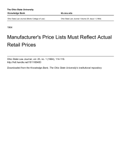 Manufacturer`s Price Lists Must Reflect Actual