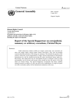 Lethal autonomous robotics (LARs)