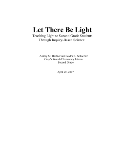 Let There Be Light: Teaching Light to Second Graders Through