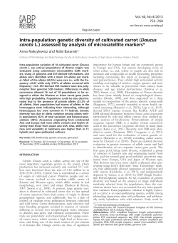 Intra-population genetic diversity of cultivated carrot (Daucus carota