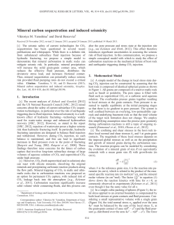 Mineral carbon sequestration and induced seismicity