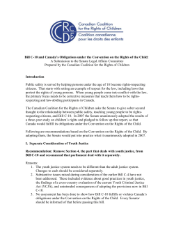 Bill C-10 and Canada`s Obligations in the Convention on the Rights