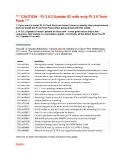 CAUTION - PI 3.0.2 Update 02 with only PI 3.0 Tech Pack