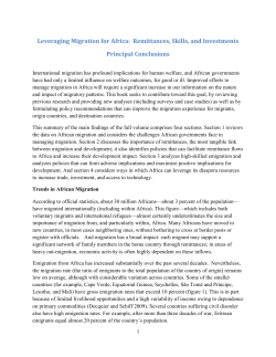 Leveraging Migration for Africa: Remittances, Skills, and