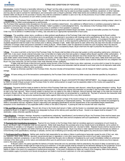 Introduction. Control Products is hereinafter referred to as "Buyer