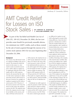 AMT Credit Relief for Losses on ISO Stock Sales