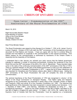Ltr to PM Harper RE Commemoration of 250th