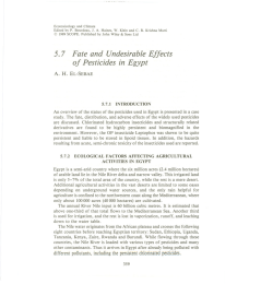 5.7 Fate and Undesirable Effects of Pesticides in Egypt