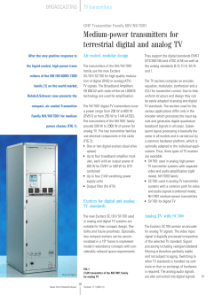 Medium-power transmitters for terrestrial digital and analog TV