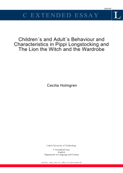 Children`s and Adult`s Behaviour and Characteristics in Pippi