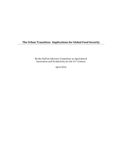 The Urban Transition: Implications for Global Food Security