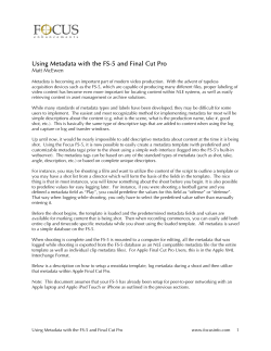 How to use Metadata information on Final Cut Pro FCP