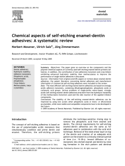 Chemical aspects of self-etching enamel&ndash;dentin