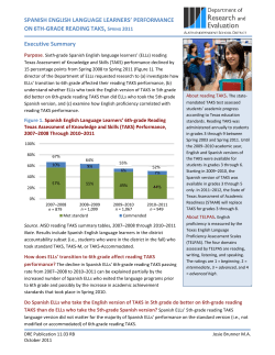 SPANISH ENGLISH LANGUAGE LEARNERS