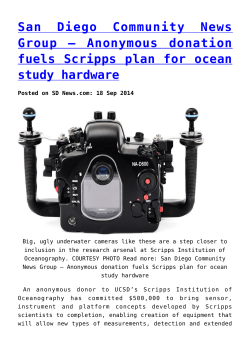 Anonymous donation fuels Scripps plan for ocean study hardware