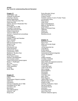 APUSH Key Terms for understanding (Second Semester) Chapter