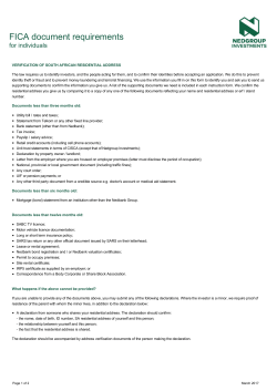 FICA documents for individuals