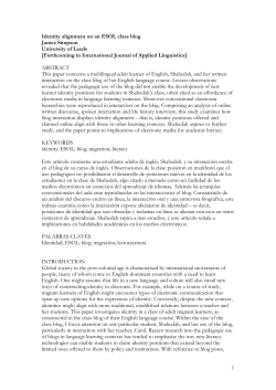 The class blog: learner identity online and off