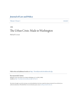 The Urban Crisis: Made in Washington