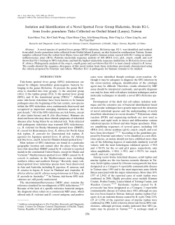 Isolation and Identification of a Novel Spotted Fever Group