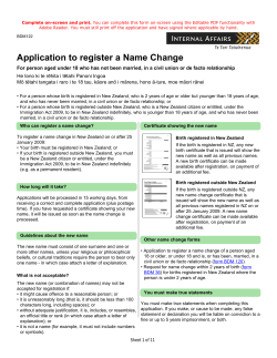 Application to register a Name Change