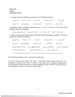 1.) Graph each of the following equations in two