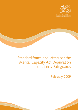 Standard forms and letters for the Mental Capacity Act Deprivation of
