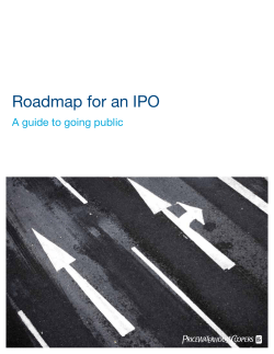 Roadmap for an IPO
