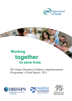 Organ Donation Taskforce Implementation Programme&acute;s Final Report