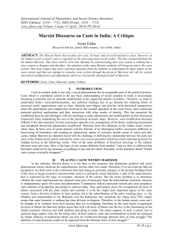 Marxist Discourse on Caste in India: A Critique