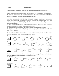 Chem 21 Homework set 4 Practice problems on acid