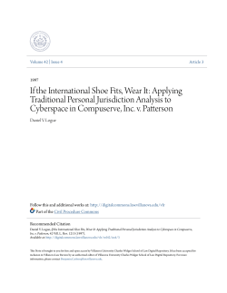 If the International Shoe Fits, Wear It: Applying