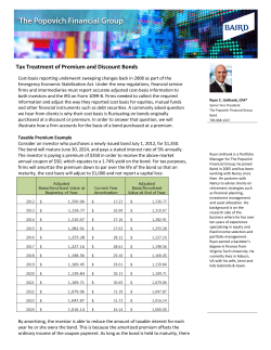Tax Treatment of Premium and Discount Bonds