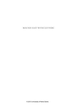 bound fast with letters - University of Notre Dame