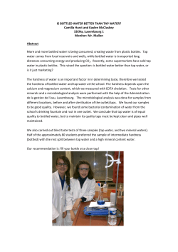 IS BOTTLED WATER BETTER THAN TAP WATER?