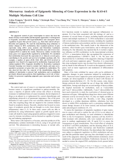 Microarray Analysis of Epigenetic Silencing of Gene Expression in